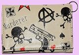 beige wallet with Murderer-Print