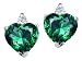 Jewelry : 1.94 cts Heart Shape Created Emerald and Genuine Diamonds Earring Studs - 14kt White or Yellow Gold
