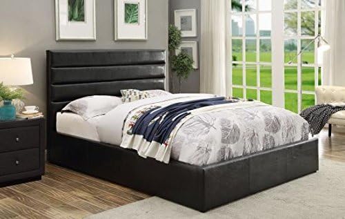 Janes Gallerie Black Leathette Upholstered Eastern King Bed