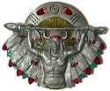 INDIAN CHIEF BELT BUCKLE + display stand