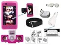 Cuffu Bundle Deal: Premium iPod Touch Pink Skin + Armband + Pink iPod Speaker + White Universal Chargers 3in1 including Home Adaptor, Car Adaptor, and Retractable USB Cable + FREE Screen Protector (Only for Touch 1st Generation, NOT for Touch 2nd Generation) with ONE LOWEST SHIPPING $2.98
