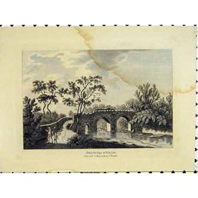 1783 Antique Print Abbey Bridge Bala Sala River Hooper