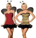 Sexy Halloween Costumes Reversible Deluxe Lady Bug Bumble Bee Girl Costume Theme Party Outfit
