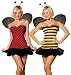 How To Measure Bra Sizes : Sexy Halloween Costumes Reversible Deluxe Lady Bug Bumble Bee Girl Costume Theme Party Outfit