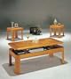 3pc Coffee Table & End Table Set Light Oak Finish