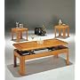 3pc Coffee Table & End Table Set Light Oak Finish