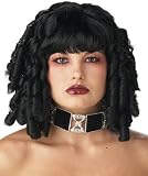 Punk Goth Womens Corkscrew Curls Black Curly Costume Wig Short Gothic Club Partygirl Modern-Pinup