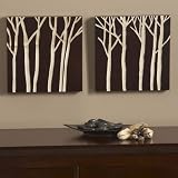 2pcs Bare Branches Wood Art Wall Decor in Espresso Finish by 
