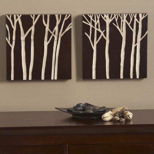 2pcs Bare Branches Wood Art Wall Decor in Espresso Finish
