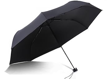 【クリックで詳細表示】晴 雨 兼用 男 女 兼用 折り 畳み 日 傘 (ブラック)： スポーツ＆アウトドア