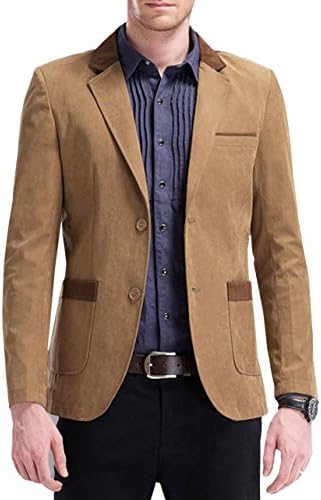 Bellaoutdoors Blazers For Men Khaki Small