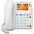 AT&T CL4940 Corded Phone with Answering System, Backlit Display, Extra-Large Tilt Display/Buttons, Caller ID/Call Waiting and Audio Assist, White