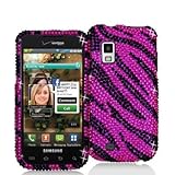 Black n Hot Pink Zebra Bling Rhinestone Diamond Snap-On Hard Sking Case Cov ....