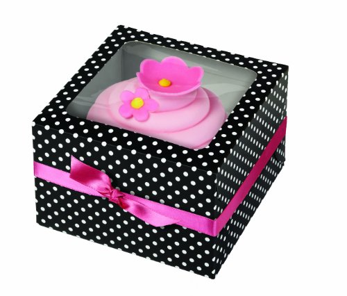 Wilton Black White Dots 1-Cavity Cupcake Boxes, 3 Count