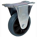 ナンシン 微音キャスター ゴム(ベアリング入り) 125mm SKC-125 NRB グレー