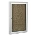 1 Door Enclosed Rubber Tak Bulletin Board Silver Frame - 36