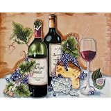 11x14 Hand Crafted Decorative Tile - Dual Wine Bottles by 