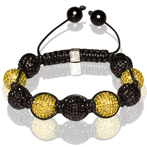 Tibetan Shamballa Unisex Bracelet In Black And 