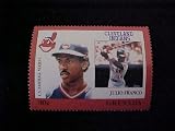 Julio Franco Cleveland Indians Major League in Baseball Stamp Grenada issued 1988