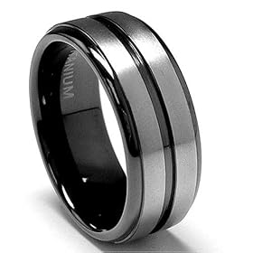 8 MM High Polish / Matte Finish Black Titanium ring Wedding Band sizes 8 to 12