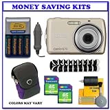 Pentax Optio E70 10MP Digital Camera with 3x Optical Zoom and 2.4 inch LCD (Gold) + Willoughby’s Two (2) 2GB Travelers Package