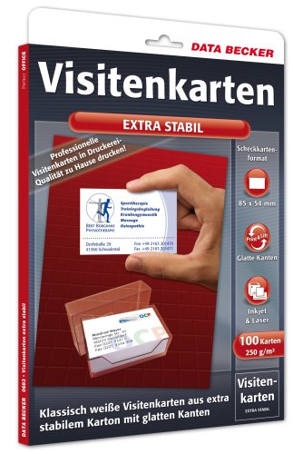 Data Becker 310693 Visitenkarten Extra Stabil, 100 Karten