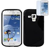 FUNDA GEL TPU S LINE NEGRA SAMSUNG GALAXY S DUOS S7562+PROTECTOR PANTALLA