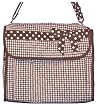 Diaper Bag - Brown & White Quilted Gingham Diaper Bag w/Polka Dot Trim