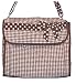 Diaper Bag - Brown & White Quilted Gingham Diaper Bag w/Polka Dot Trim