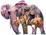 David Penfound Herd of Elephants Shaped Jigsaw Puzzle 1000pc