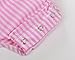 Baby Girls' Pink Striped Cotton Ruffles Romper Summer Bodysuit