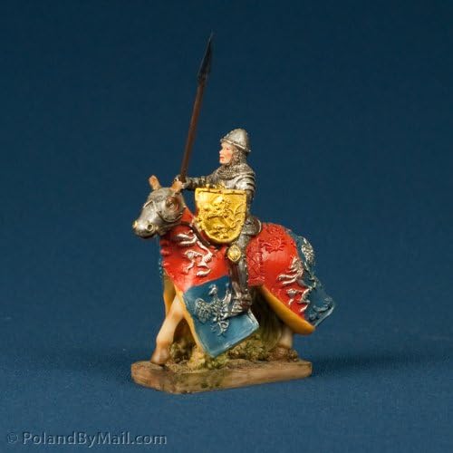 Resin Statue - Medieval Polish Mounted Knight #3-Silver Mail