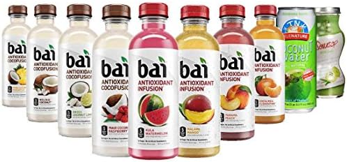 Bai Cocofusions Healthy Variety Pack, 5 Calories, No Artificial Sweeteners, 1g Sugar, Antioxidant Infused Beverage, Pack of 10