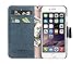 ACO-UINT iPhone 6s Wallet Case,iPhone 6 Wallet Case,Vintage Emboss Flower Wallet PU Leather Case,Folio Flip Cover Strap Case for iPhone 6/6s Blue