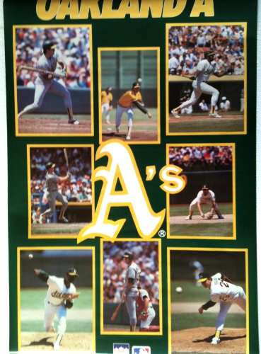 OAKLAND A's #29 CURT YOUNG, #36 TERRY STEINBACK, #34 DAVE STEWART, #25 MARK McGWIRE & #35 BOB WELCH Baseball Poster Mint Sealed (22