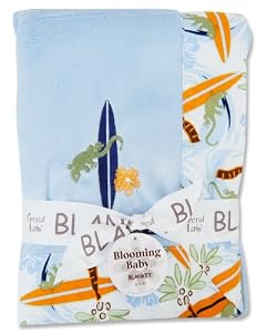 Trend Lab Framed and Embroidered Receiving Blanket, Surf's Up