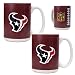 Houston Texans NFL 2pc Gameball Ceramic Mug Set - Primary logo by Great American Products