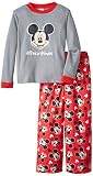 Mickey Mouse Little Boys Thermal Top Pajama Set, Red, X-Small