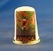 Porcelain China Collectable Thimble - Travel Poster Series Africa -- Free Gift Box