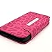 Hot Pink Leopard Synthetic Leather Wallet Pouch Hard Case Cover for Samsung Galaxy S4 i9500
