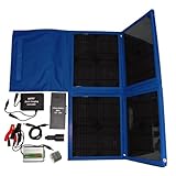 California Solar Accessories-20W iSolar Portable Folding Solar Kit with Li-ion Battery, Jumper Cables, DC Charger and Inverter