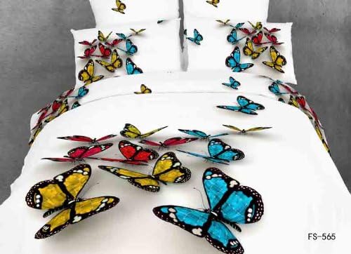 Joybuy 3d Home Textile,3d Textile Painting,unique 3d Bedding Sets,pillowcase &amp; Sheet Sets ,Pastoral Princess Bedding,colorful Butterflies