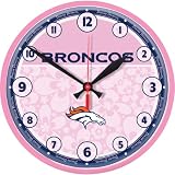 Wincraft Denver Broncos Pink Round Clock