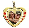 Custom Photo Pendant  Solid 14k White Gold Heart Red Enameled Photo Pendant Created From Your Favorite Photo