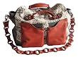 AmyKathryn Hydrangea Red and Grey Vegan Carry-all Handbag