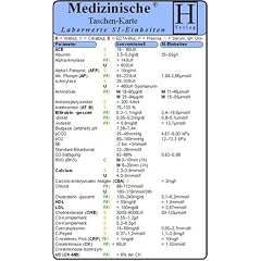 Laborwerte -SI Einheiten- ( 2 Karten-Set ). Medizinische Taschen-Karte