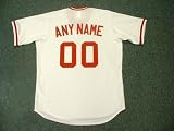 CINCINNATI REDS 1970's-1990's Majestic Cooperstown Throwback Home Jersey Customized with Any Name & Number(s), LARGE