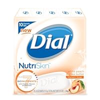 Dial Nutriskin White Peach and Shea Butter Soap, 4-Ounces Bars, 10 Count