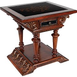 Nevada End Table Side Accent 1 Drawer Solid Wood 28"Wx28"H