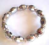 Silver Faceted stretch bracelet